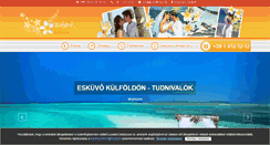 Desktop Screenshot of eskuvokulfoldon.hu